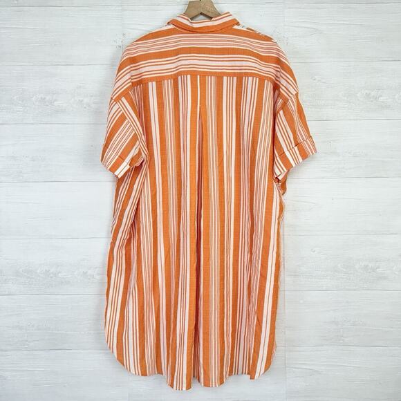 Lemlem x H&M Tunic Oversized Kaftan Shirt Dress Size M/L Striped Orange Beach - Picture 11 of 16